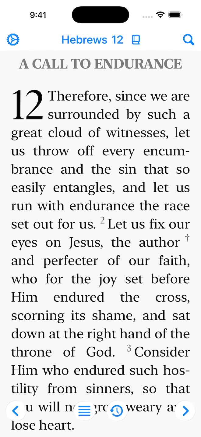 Berean Bible App Reading Interface