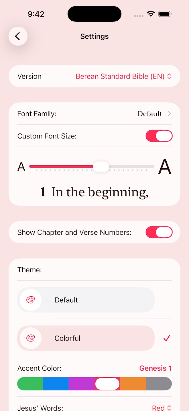 Customization settings